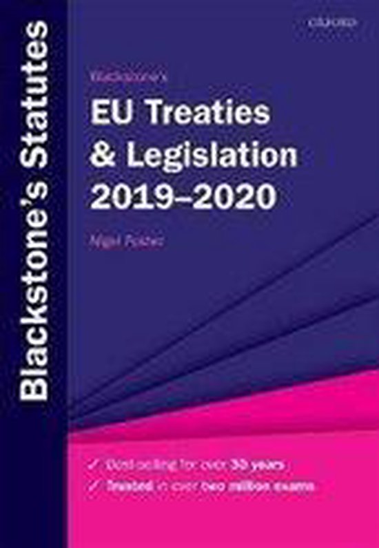 Kaft van Blackstone's EU Treaties & Legislation 2019-2020