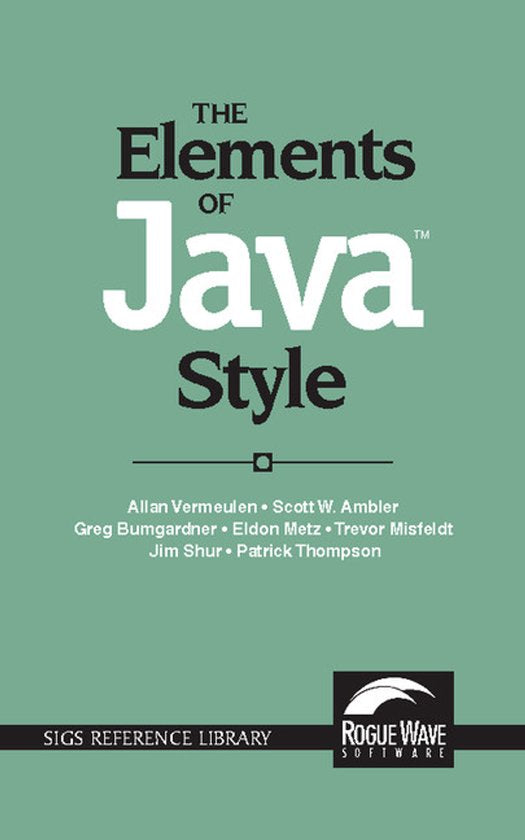Kaft van Elements Of Java Style