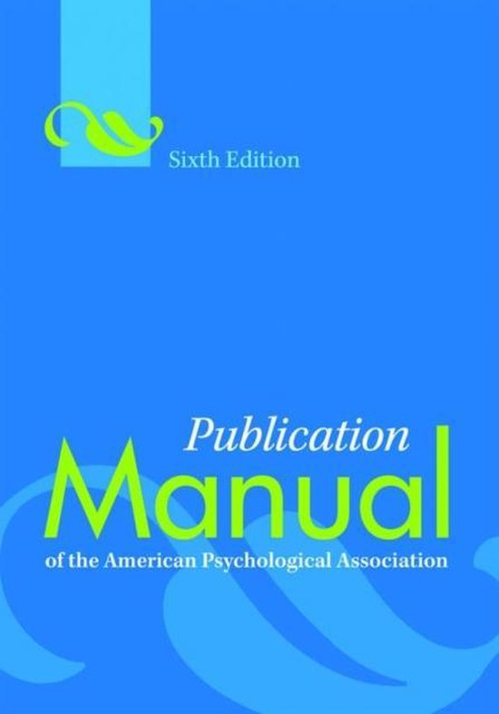 Kaft van Publication Manual Of American Psycholog