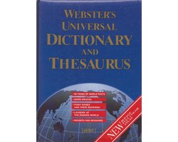 Kaft van Webster's Universal Dictionary and Thesaurus