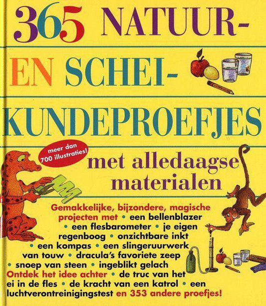 Kaft van 365 natuur- en scheikundeproefjes met alledaagse materialen
