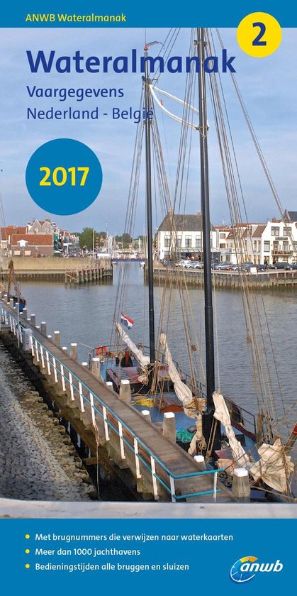 Kaft van ANWB wateralmanak 2 - Vaargegevens Nederland - België 2017