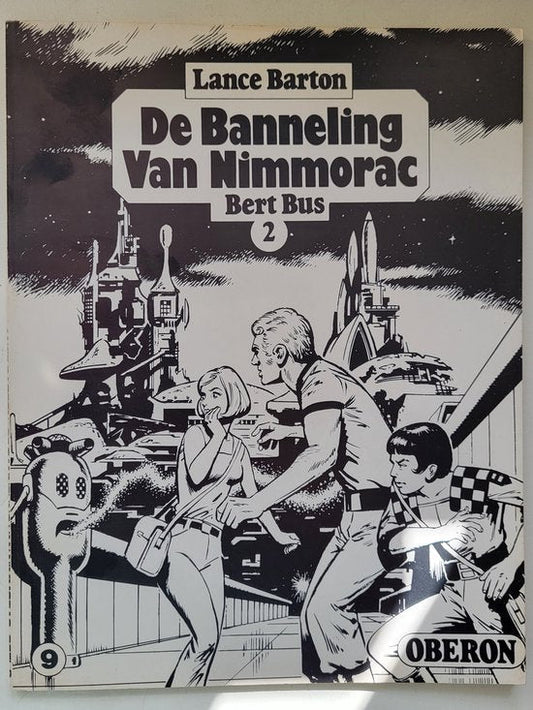 Kaft van Oberon zwart wit reeks - Banneling van nimmorac no 2 Lance barton