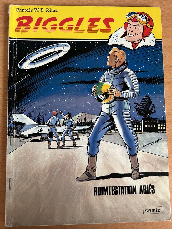 Kaft van Biggles deel 4 Ruimtestation Aries ( stripboek )