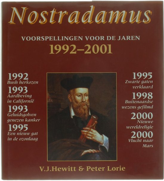 Kaft van Nostradamus voorspellingen voor de jaren 1992-2001