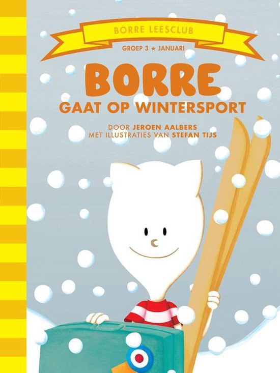 Kaft van De Gestreepte Boekjes - Borre gaat op wintersport